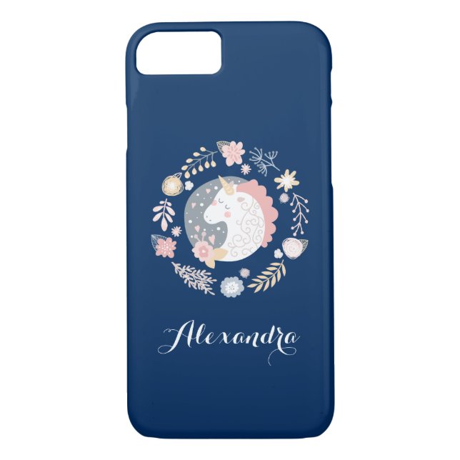 Happy Unicorn Whimsical Personalized Case-Mate iPhone Case (Back)