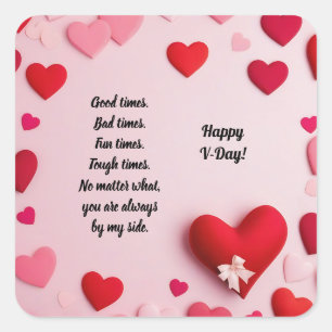 Happy V-Day Square Sticker