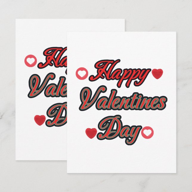 Happy Valenties Day for gift Enclosure Card (Front/Back)