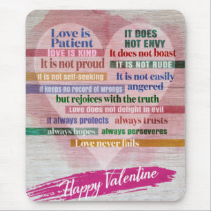 Happy Valentine - 1 Corinthians 13  Mouse Pad