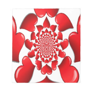 Happy Valentine Big Red Hearts Notepad