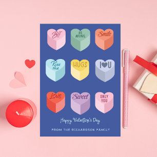 Happy Valentine Day Candy Heart Messages Card