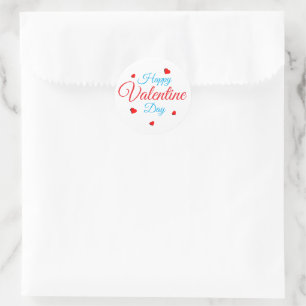 Happy Valentine Day Classic Round Sticker