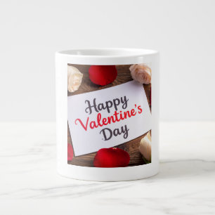 Happy valentine day large coffee mug