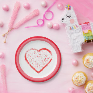 Happy Valentine Day Paper Plate