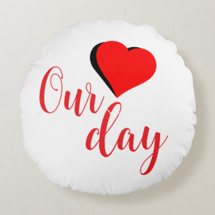 Happy Valentine Day Round Pillow