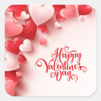 happy Valentine Day Square Sticker