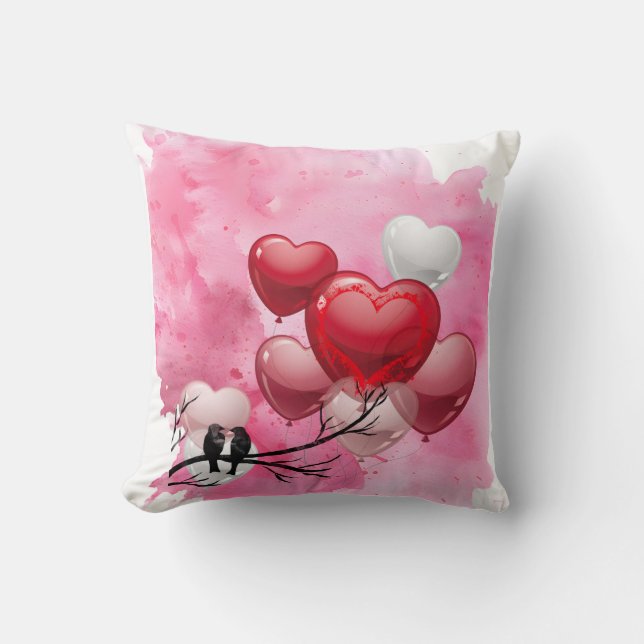 Happy Valentine Day Throw Pillow (Front)