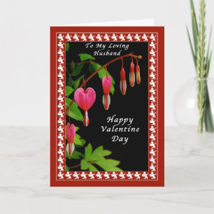 Happy Valentine Day To My Husband, Bleeding Hearts Holiday Card