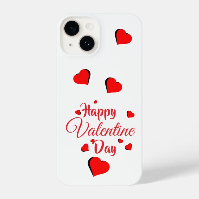 Happy Valentine Day  white iPhone Case (Back)