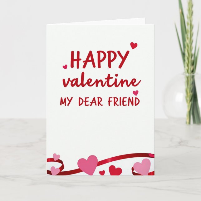 Happy Valentine Dear Friend Card (Front)