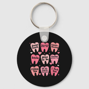 Happy Valentine Dental Dentiste Teeth Tooth Funny Keychain