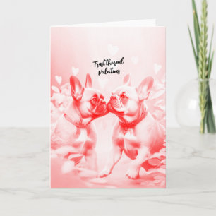 Happy Valentine French Bulldog Lovers Holiday Card