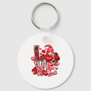 Happy Valentine Gnome Heart Valentine's Day Couple Keychain