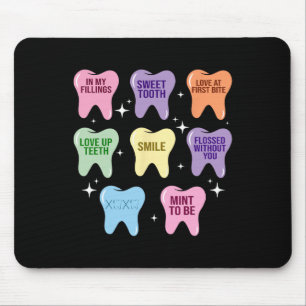 Happy Valentine Heart Teeth Dentist Dental Hygieni Mouse Pad
