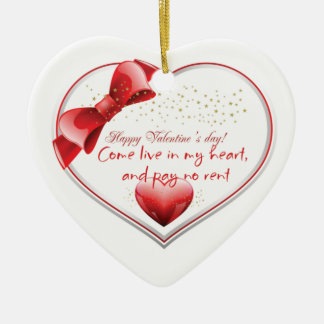 Happy Valentine Love design Poster Ceramic Ornament