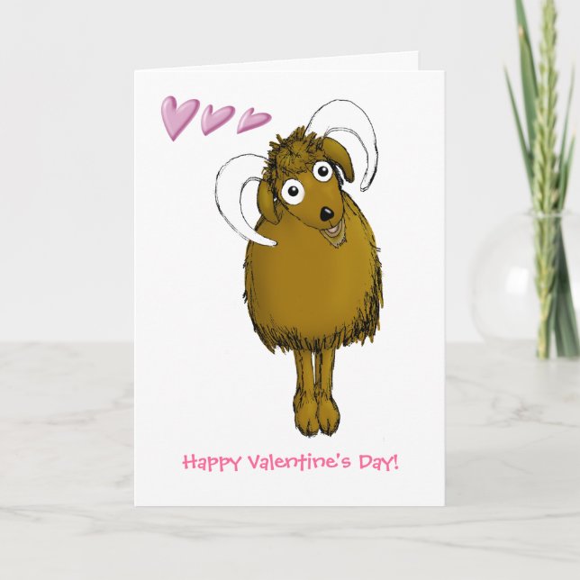 Happy Valentine Old Goat Holiday Card (Front)