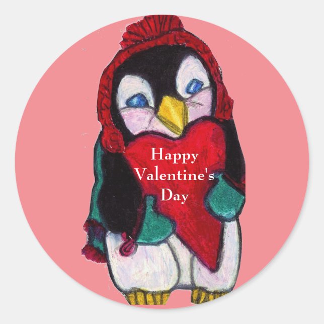 HAPPY VALENTINE PENGUIN stickers (Front)