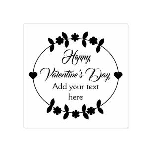 Happy Valentine Personalized Rubber Stamp