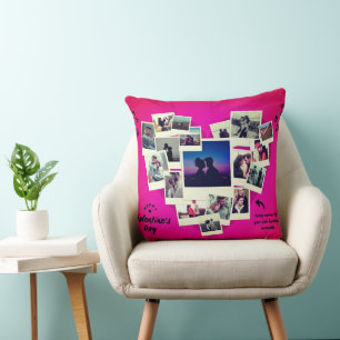 Happy Valentine Photo Collage Personalized Love Throw Pillow