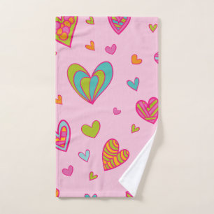Happy valentine`s day 2024 With Heart Love      Hand Towel