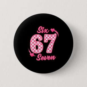 Happy Valentine’s Day 67 Meme Hearts Coquette Bow 2 Inch Round Button