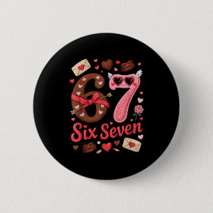 Happy Valentine’s Day 67 Meme Hearts Coquette Bow 2 Inch Round Button