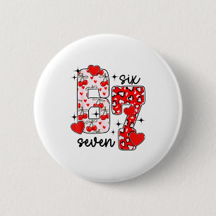 Happy Valentine’s Day 67 Meme Hearts Coquette Bow  2 Inch Round Button