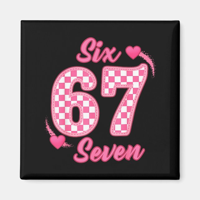 Happy Valentine’s Day 67 Meme Hearts Coquette Bow  Magnet (Front)