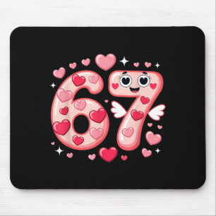 Happy Valentine’s Day 67 Meme Hearts Coquette Bow Mouse Pad