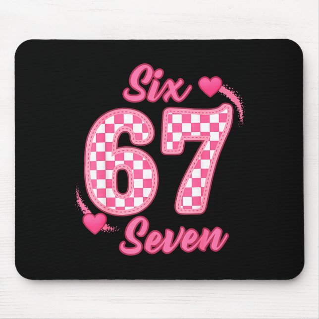 Happy Valentine’s Day 67 Meme Hearts Coquette Bow  Mouse Pad (Front)