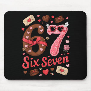 Happy Valentine’s Day 67 Meme Hearts Coquette Bow Mouse Pad