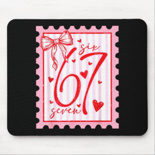 Happy Valentine’s Day 67 Meme Hearts Coquette Bow Mouse Pad