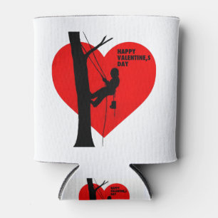 Happy Valentine,s Day Arborist and Tree Surgeon Can Cooler