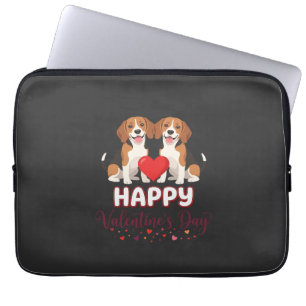 Happy Valentine’s Day Beagle Couple Laptop Sleeve