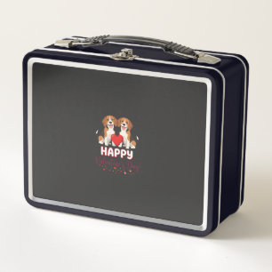 Happy Valentine’s Day Beagle Couple Metal Lunch Box