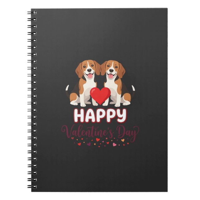 Happy Valentine’s Day Beagle Couple Notebook (Front)