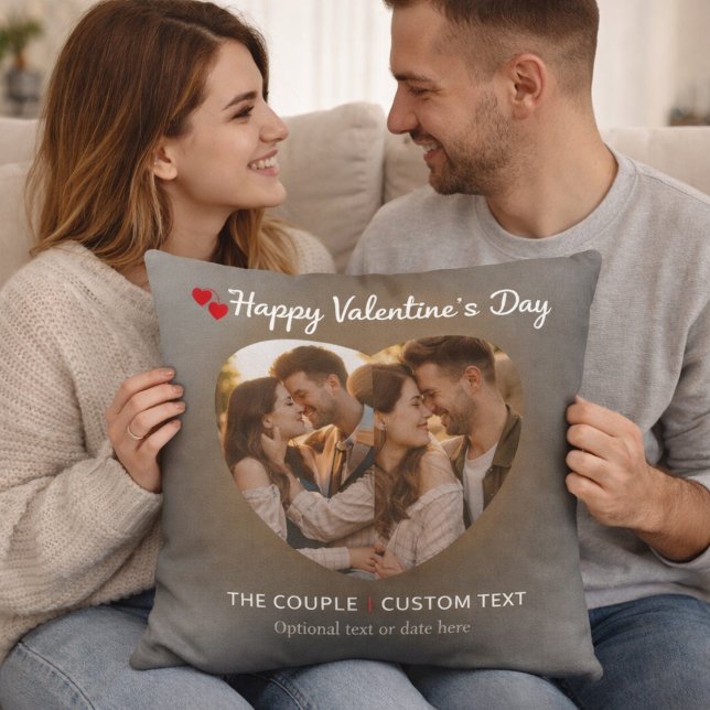 Happy Valentine’s Day Custom Couple Throw Pillow (Creator Uploaded)