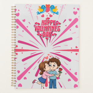 Happy Valentine’s Day Cute Couple Illustration Planner