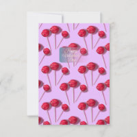 Happy Valentine’s Day Cute Lollipop Pattern Pink C