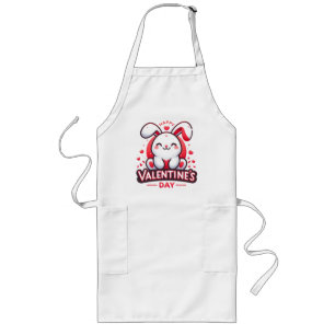 Happy Valentine s Day Cute Rabbit Long Apron