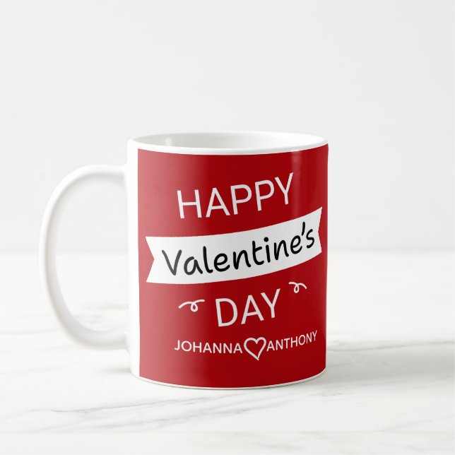 Happy Valentine’s Day – Cute Valentine Love Custom Coffee Mug (Left)