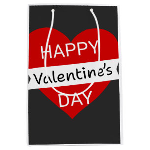 Happy Valentine’s Day – Cute Valentine Love Heart Medium Gift Bag
