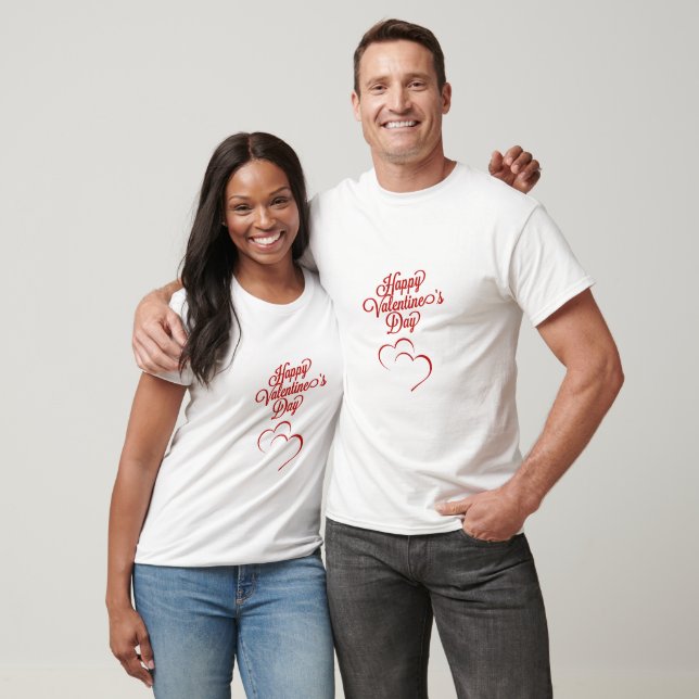  Happy Valentine’s Day Design T-Shirt (Unisex)