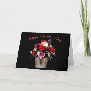 Happy Valentine’s Day Elegant Floral Bouquet Greet Card