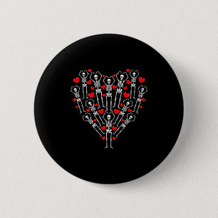 Happy Valentine’s Day Funny Skeleton Heart In Birt 2 Inch Round Button