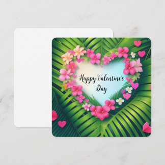 Happy Valentine’s Day Hawaiian Lei Heart  Holiday Card