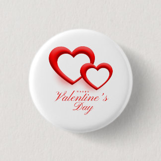 Happy Valentine’s Day Heart Love Design-23540 1 Inch Round Button