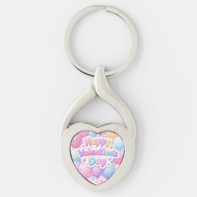 Happy Valentine’s Day Keychain | Romantic Love Key (Front)