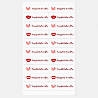 Happy Valentine’s Day Labels with Cute Icons
